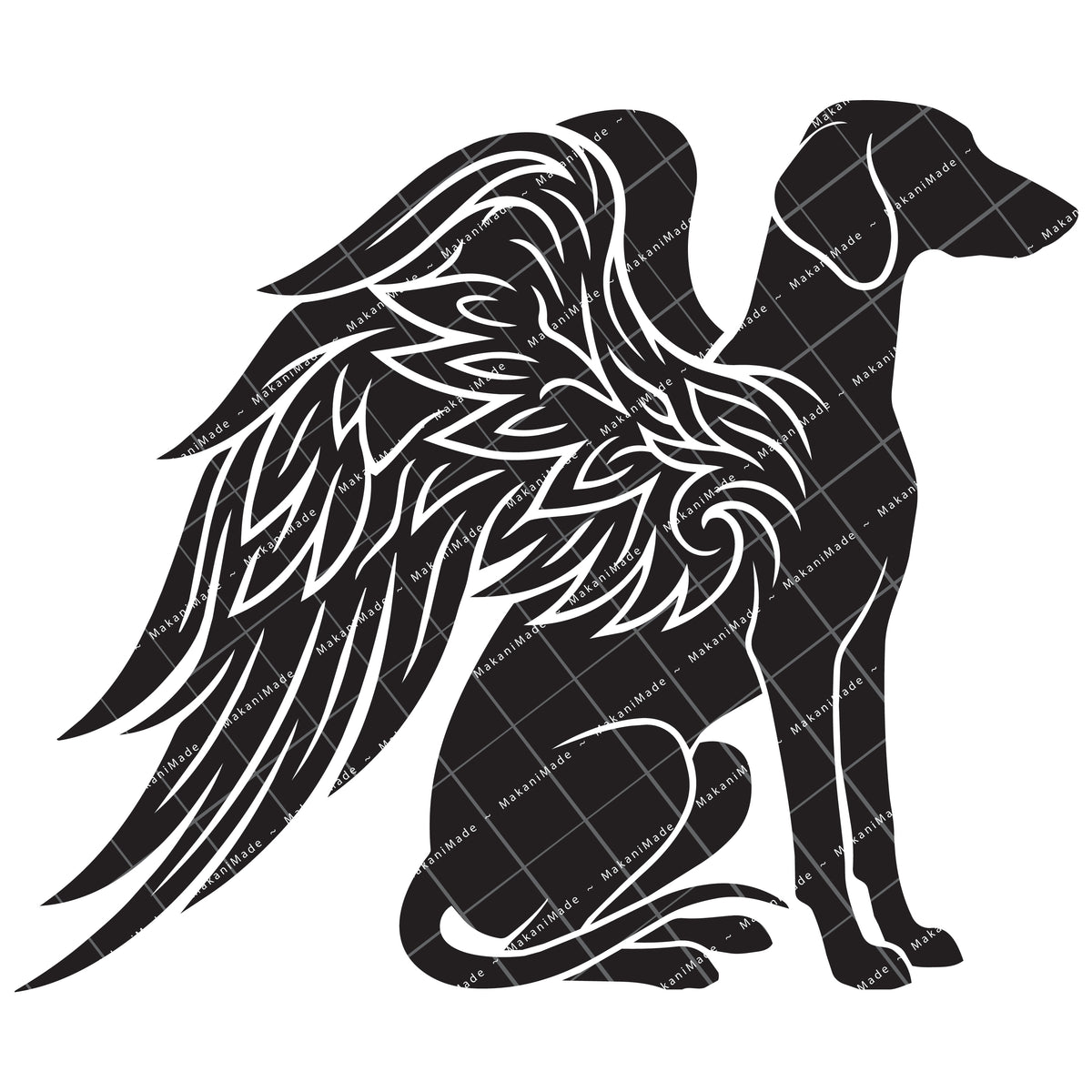 Angel Wing Saluki (Smooth) Decal