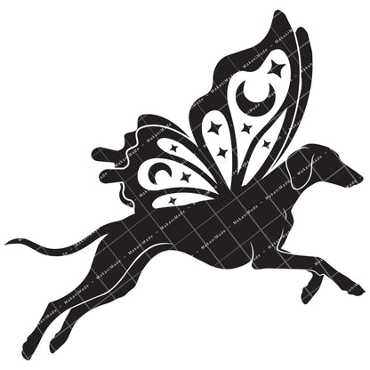 Leaping Butterfly Saluki (Smooth) Decal