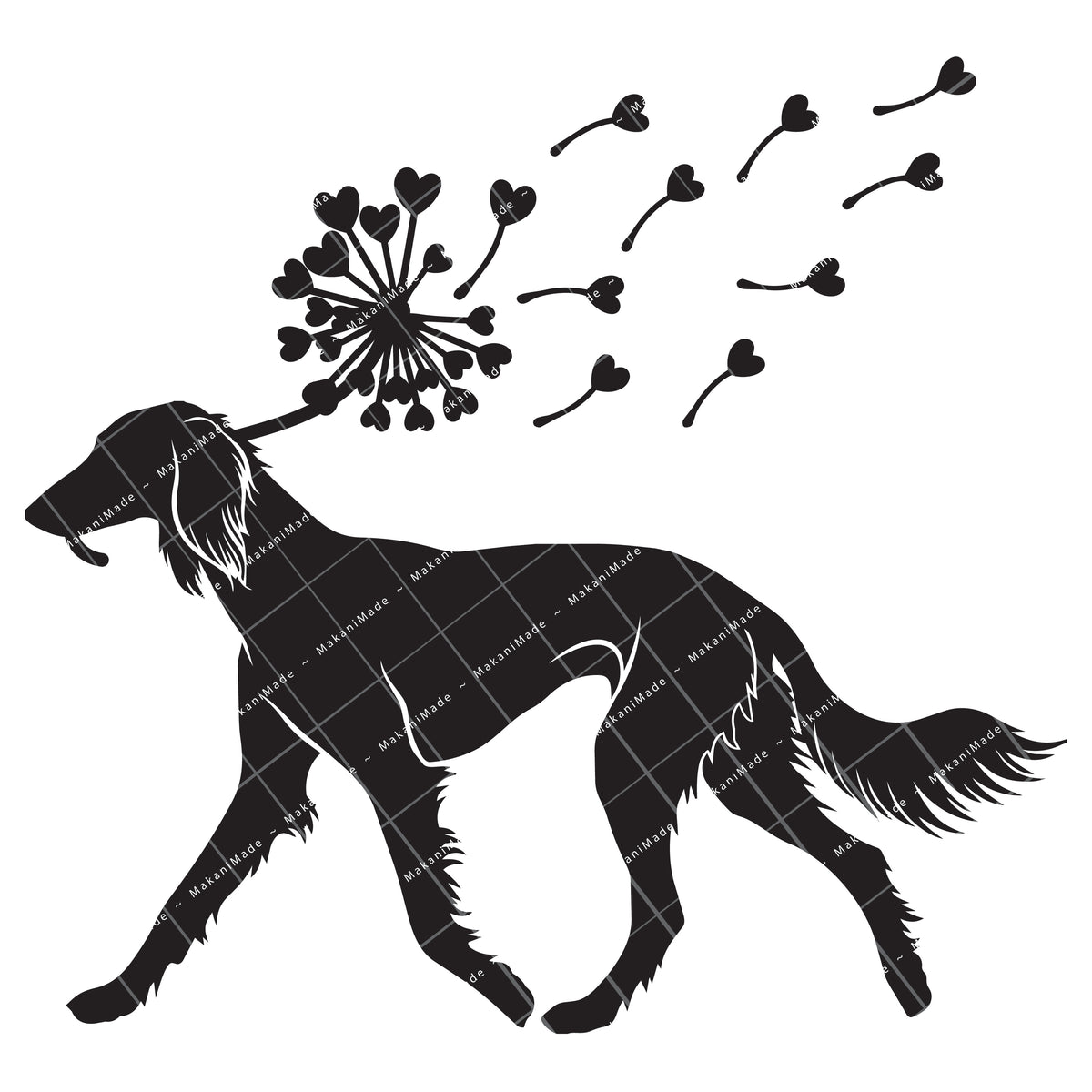 Dandelion Fluff Saluki (Feathered) Decal