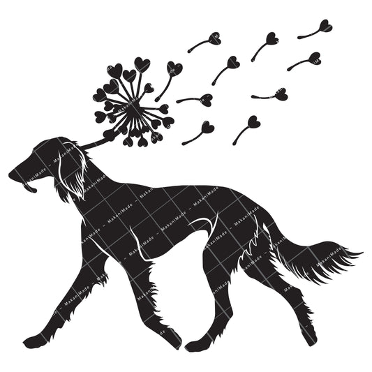 Dandelion Fluff Saluki (Feathered) Decal