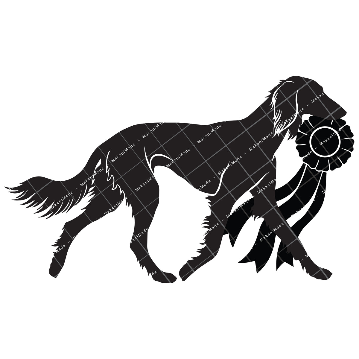 Rosette Winner Saluki (Feathered) Decal