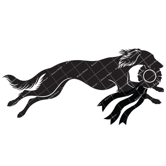 Coursing Rosette Saluki (Feathered) Decal