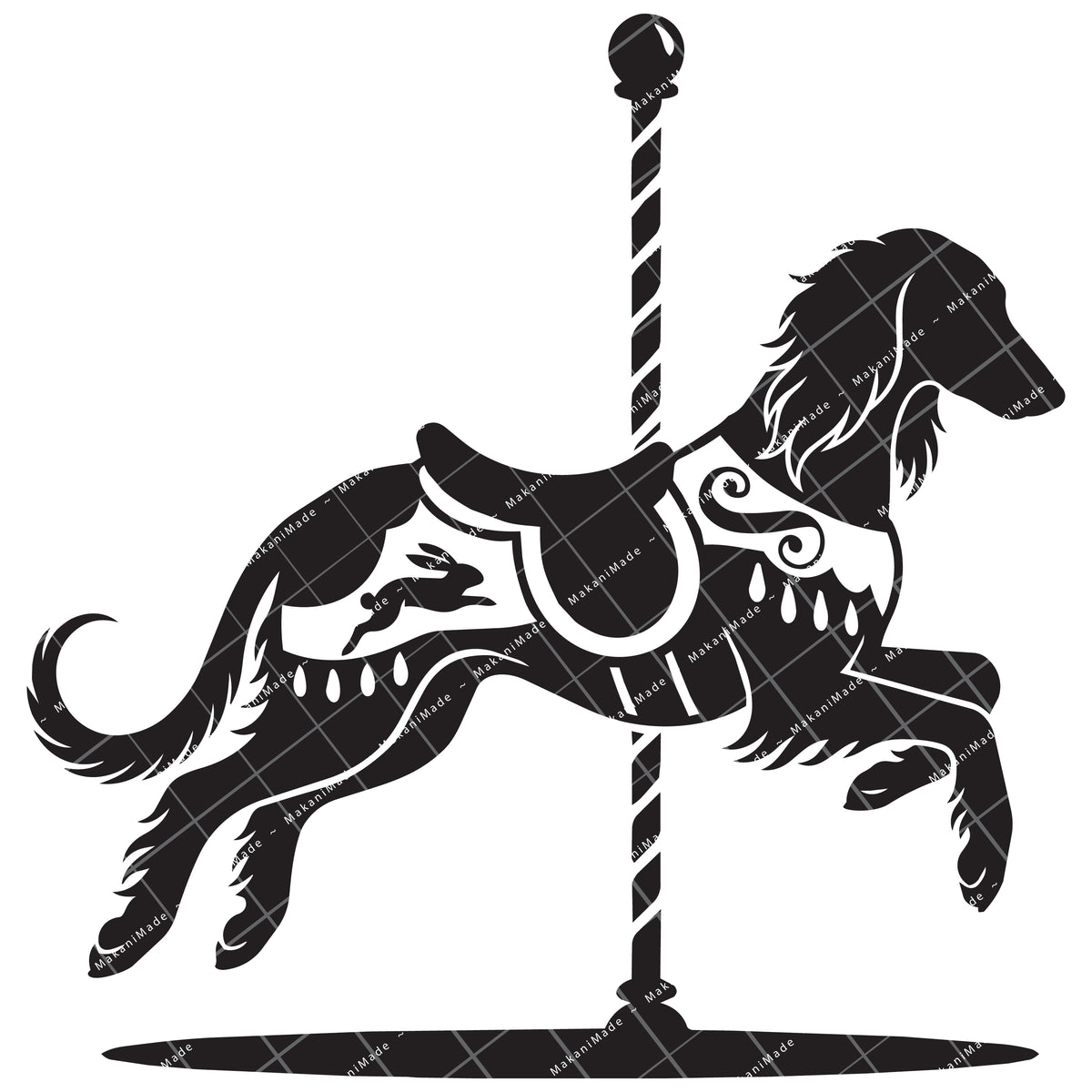 Carousel Saluki (Feathered) Decal