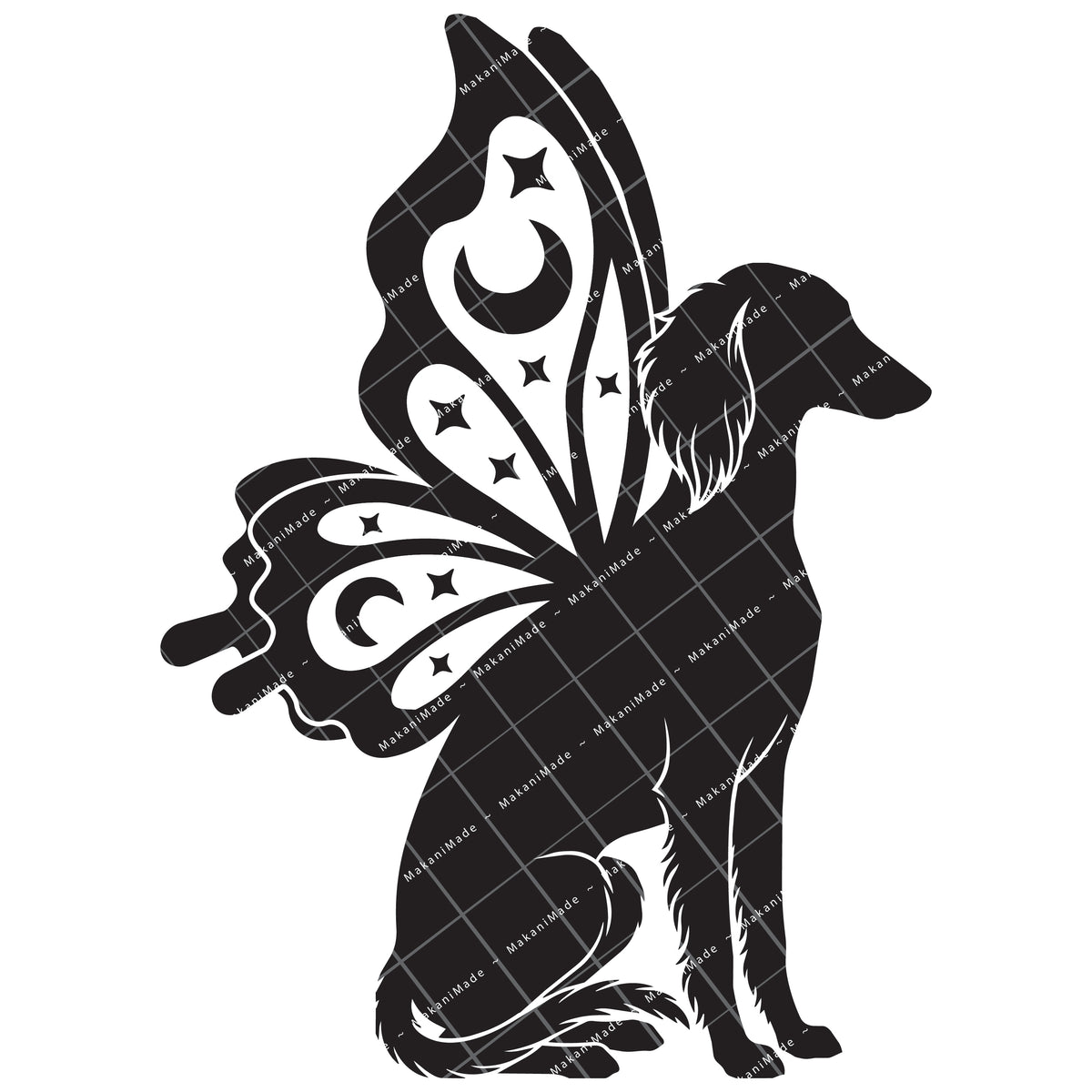Butterfly Wing Saluki (Feathered) Decal