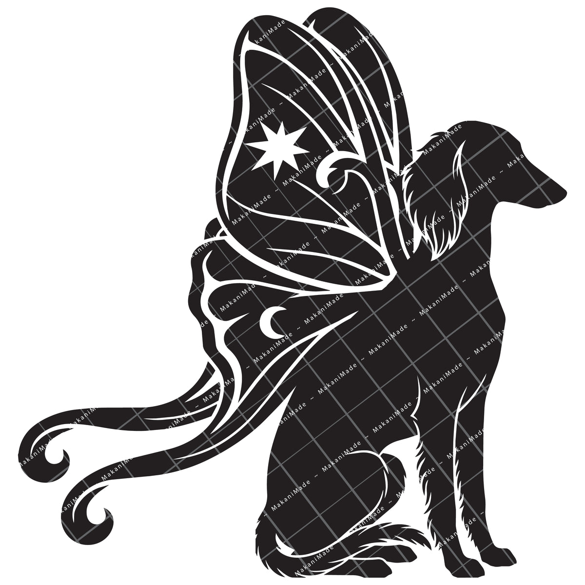 Moth Wing Saluki (Feathered) Decal
