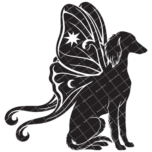 Moth Wing Saluki (Feathered) Decal