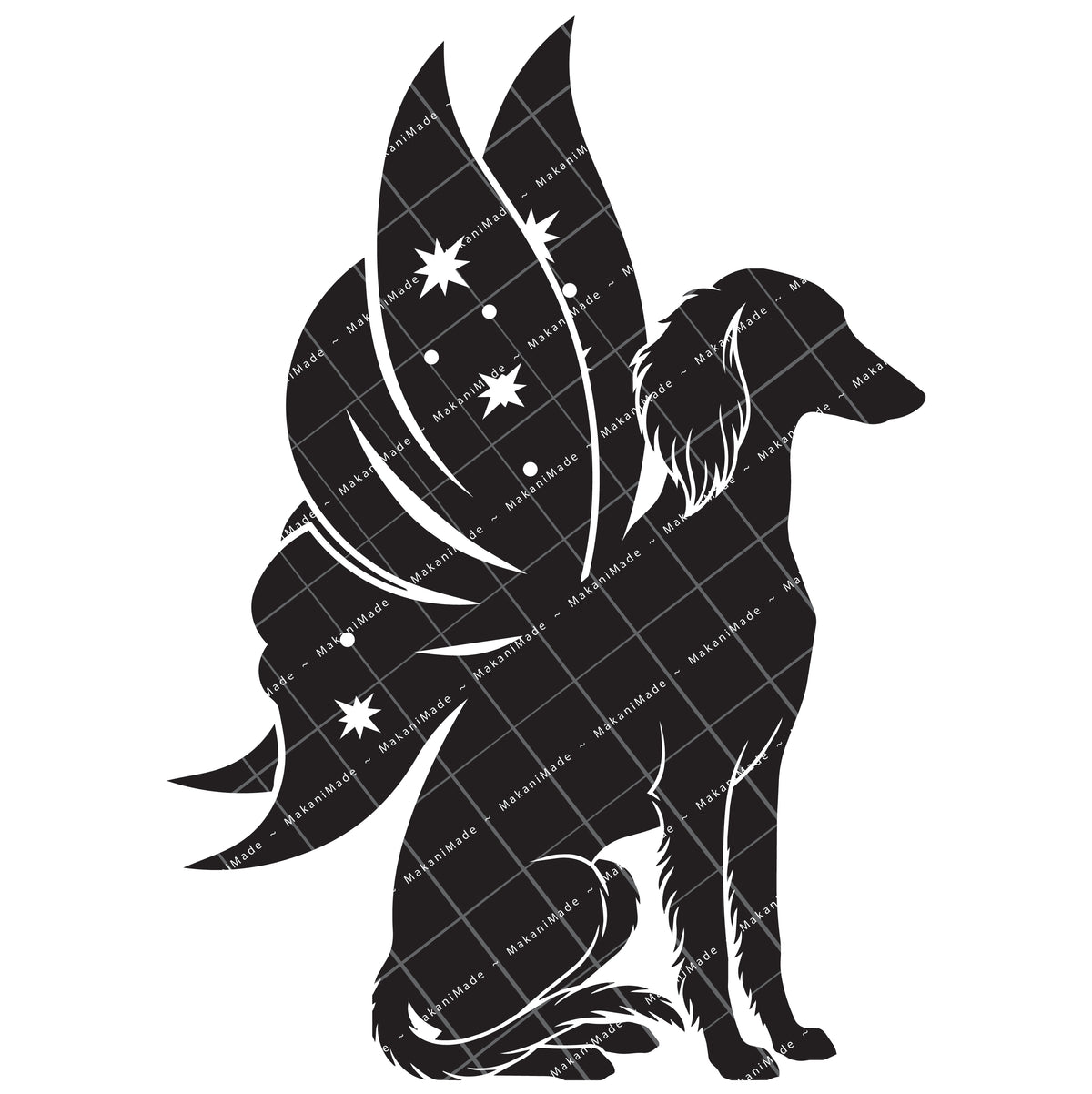 Fairy Wing Saluki (Feathered) Decal