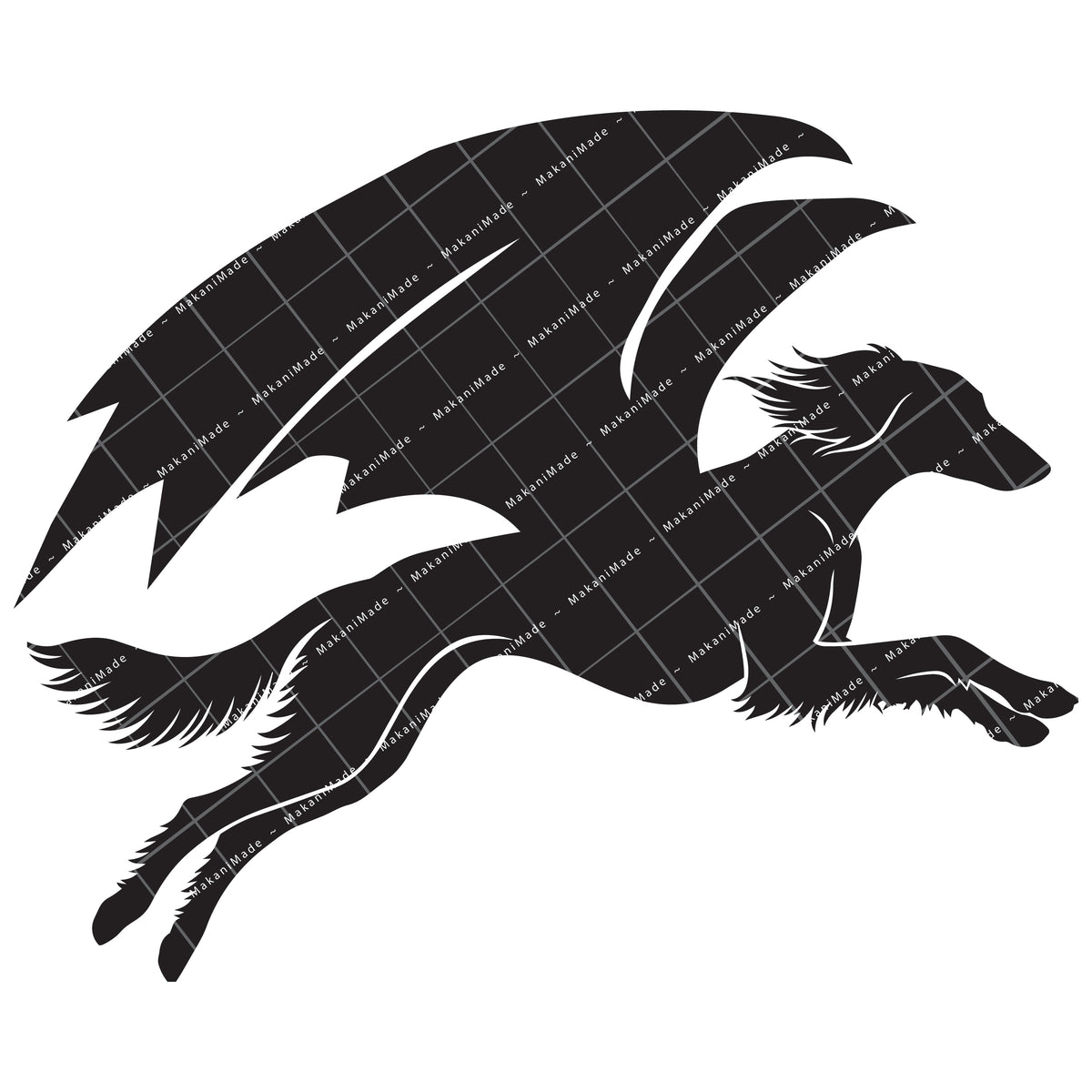 Leaping Dragon Saluki (Feathered) Decal