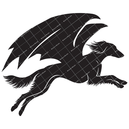 Leaping Dragon Saluki (Feathered) Decal