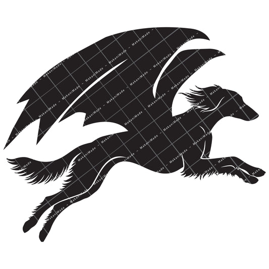 Leaping Dragon Saluki (Feathered) Decal
