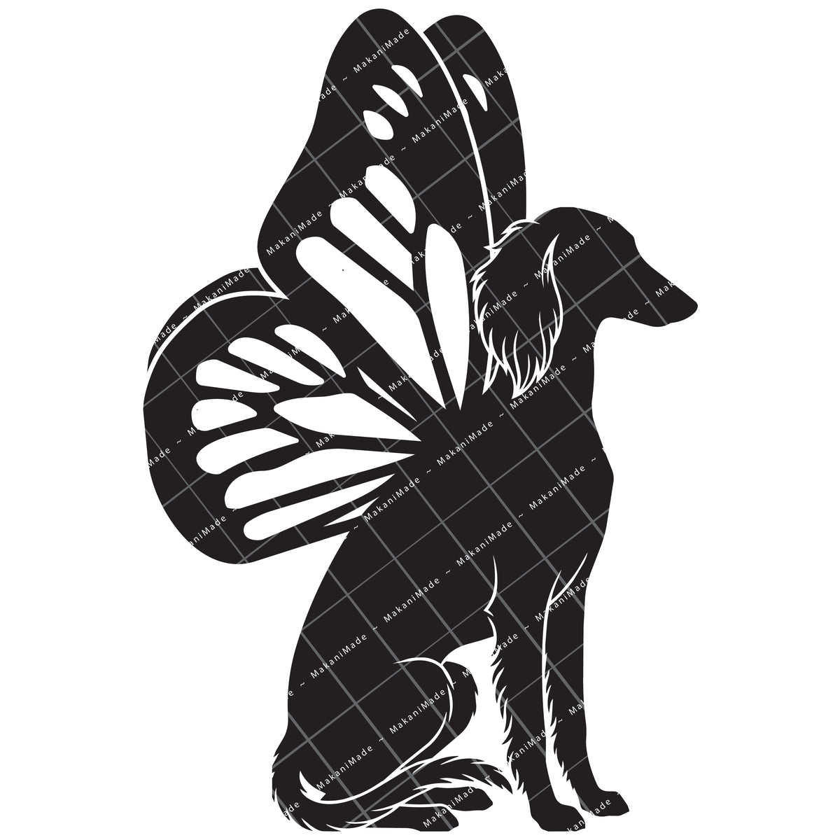Monarch Wing Saluki (Feathered) Decal