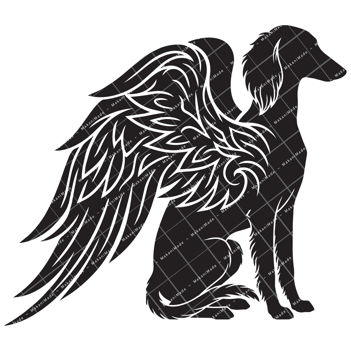 Angel Wing Saluki (Feathered) Decal