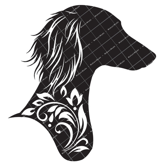 Profile Cutout Saluki (Feathered) Decal