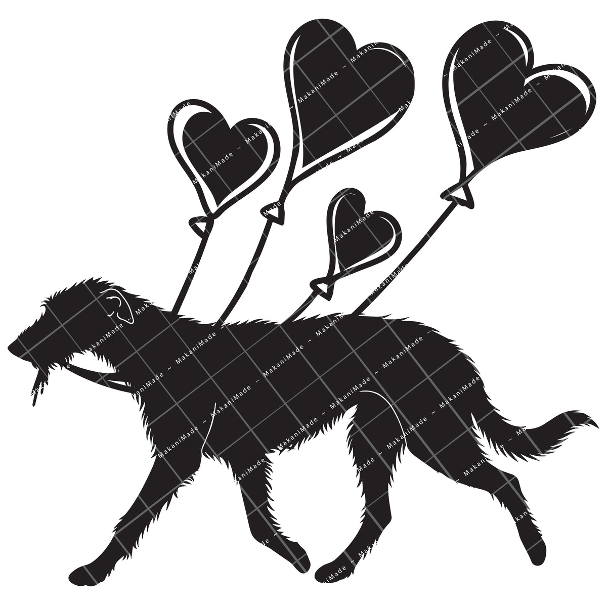 Heart Balloon Scottish Deerhound Decal
