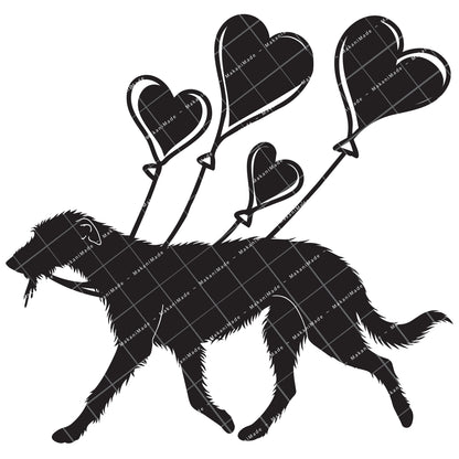 Heart Balloon Scottish Deerhound Decal