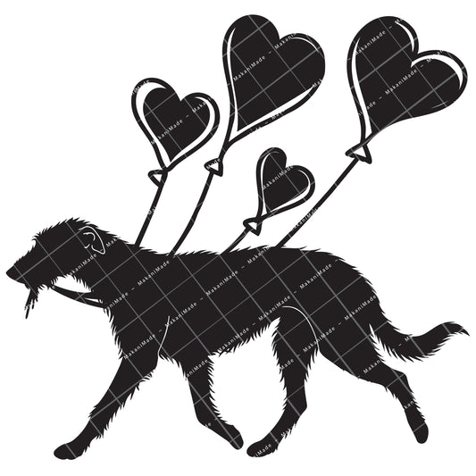 Heart Balloon Scottish Deerhound Decal