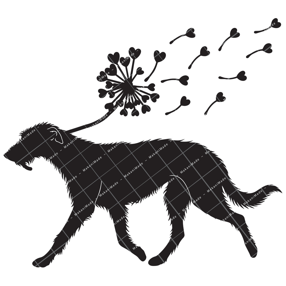Dandelion Fluff Scottish Deerhound Decal