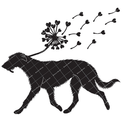 Dandelion Fluff Scottish Deerhound Decal