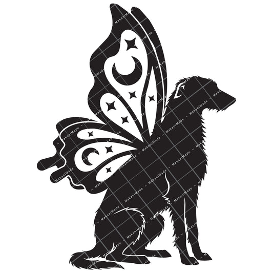 Butterfly Wing Scottish Deerhound Decal