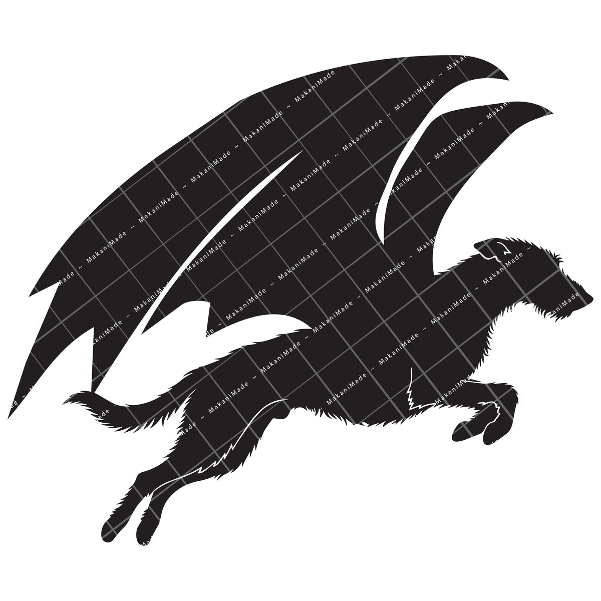 Leaping Dragon Scottish Deerhound Decal