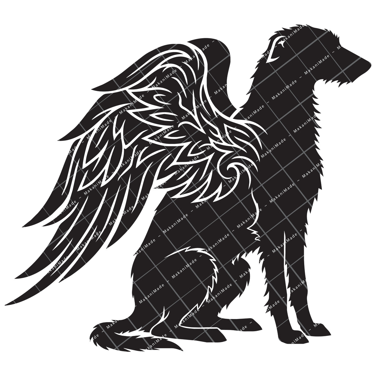 Angel Wing Scottish Deerhound Decal