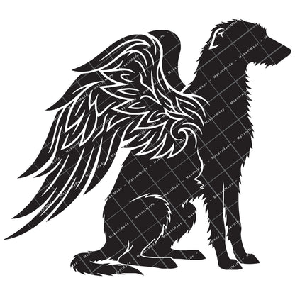 Angel Wing Scottish Deerhound Decal