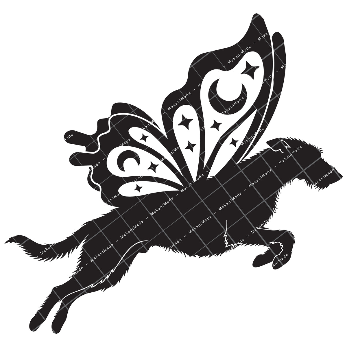 Leaping Butterfly Scottish Deerhound Decal