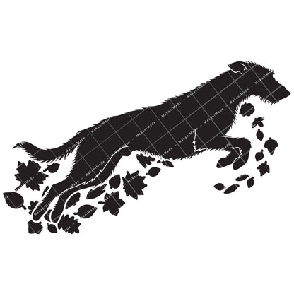 Fall Leaves Scottish Deerhound Decal