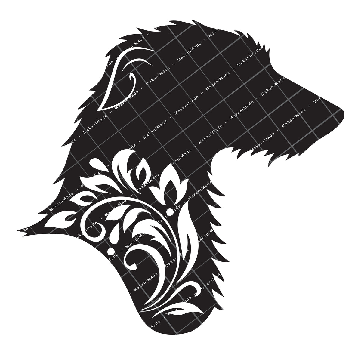 Profile Cutout Scottish Deerhound Decal