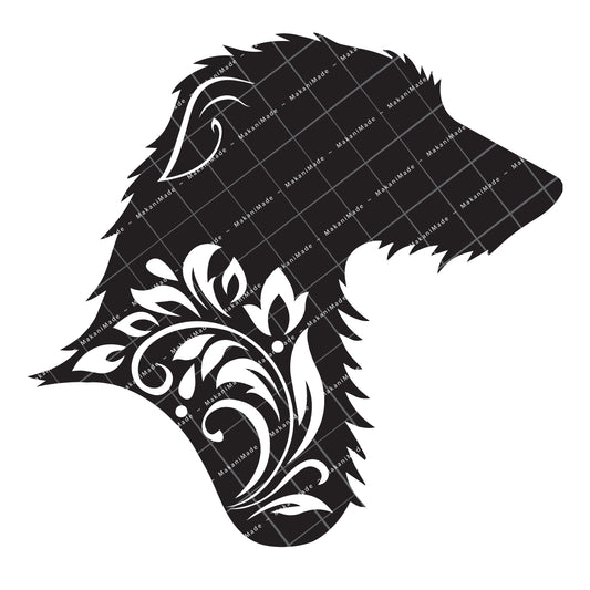 Profile Cutout Scottish Deerhound Decal