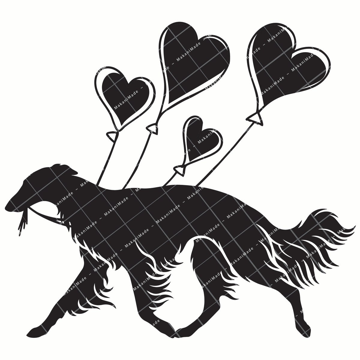 Heart Balloon Silken Windhound Decal