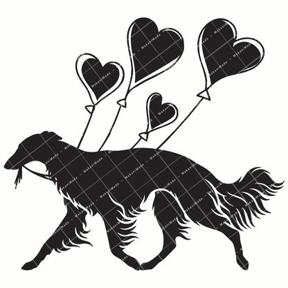 Heart Balloon Silken Windhound Decal
