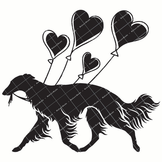 Heart Balloon Silken Windhound Decal