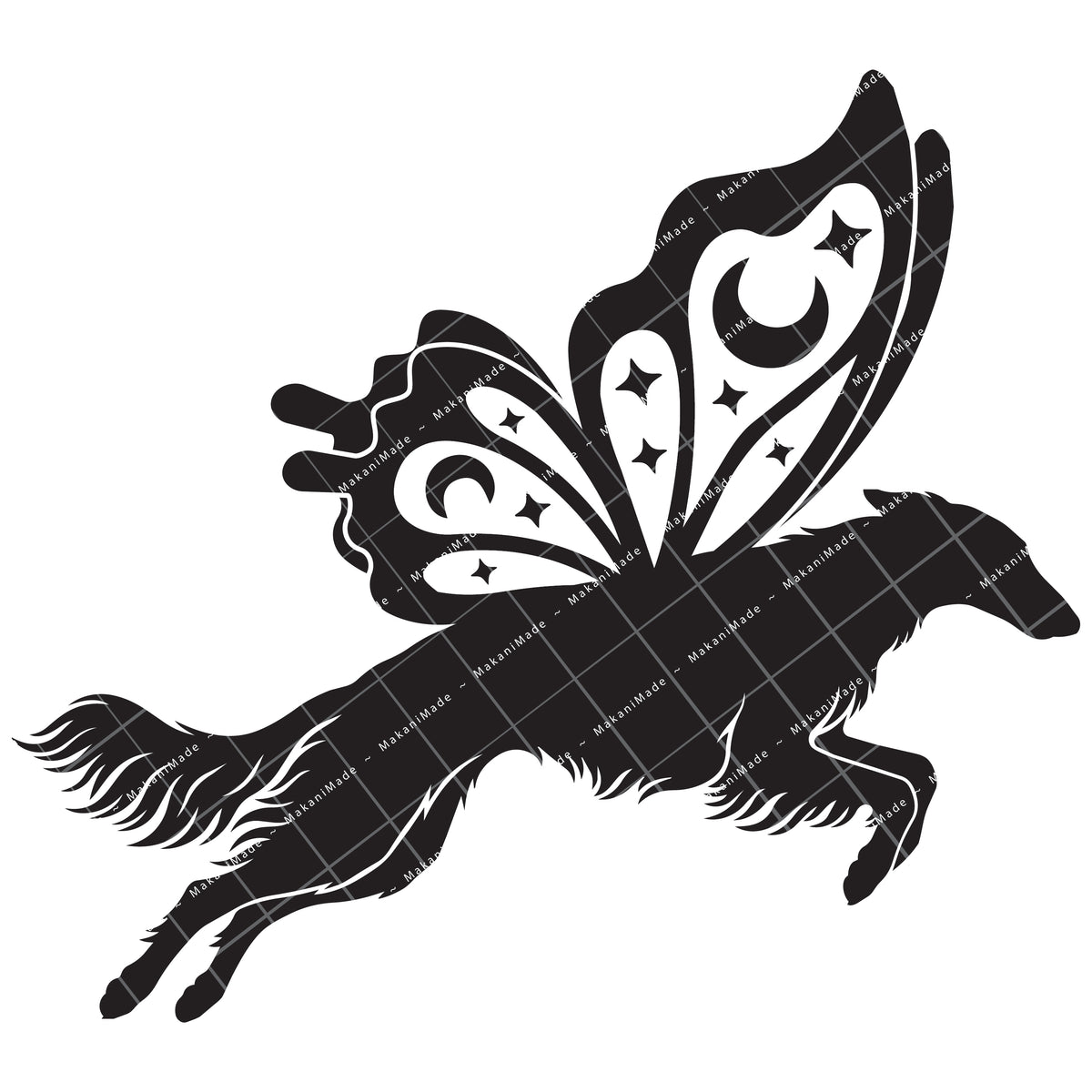 Leaping Butterfly Silken Windhound Decal