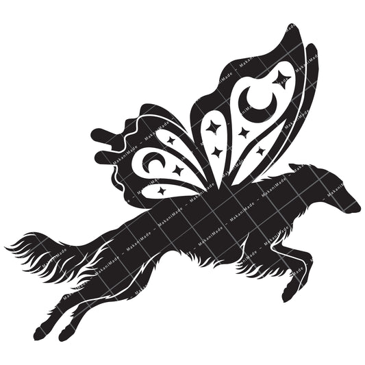 Leaping Butterfly Silken Windhound Decal