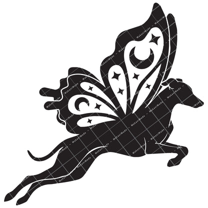 Leaping Butterfly Whippet Decal